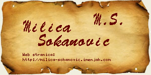 Milica Sokanović vizit kartica